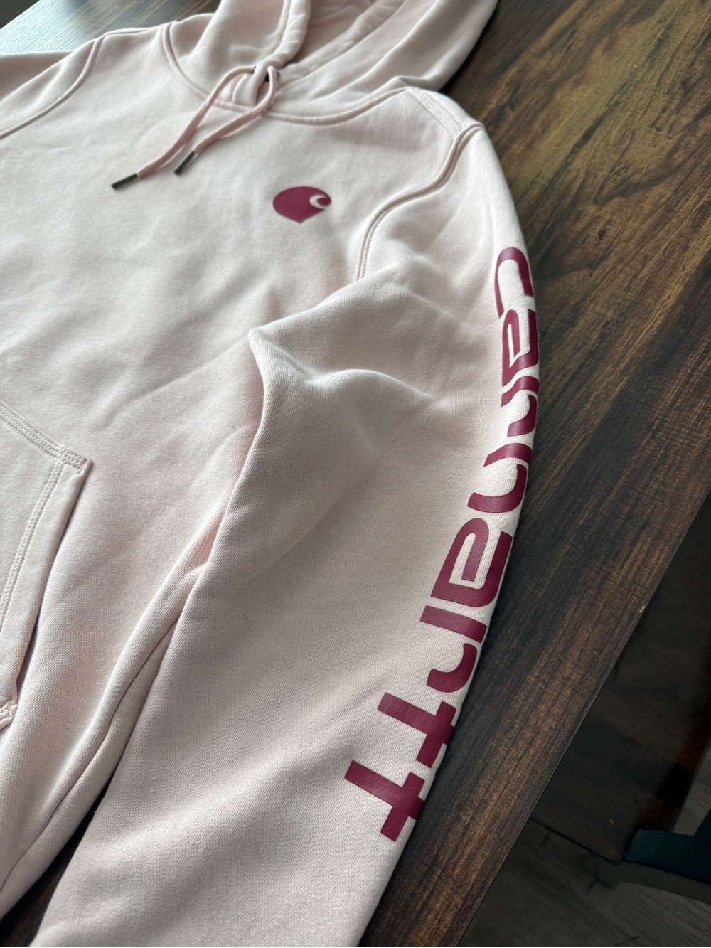 Carhartt Light Pink Hoodie with Berry Logo - Picture 3 of 7